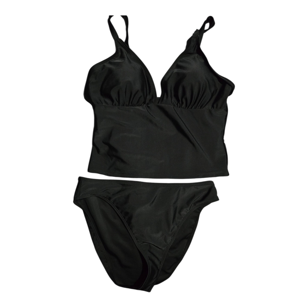 Tahari Black Tankini Bikini Set